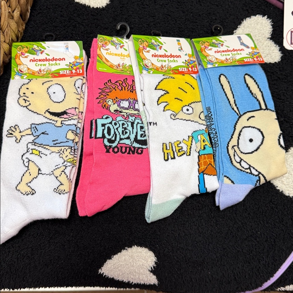 4 pairs for $20 Colorful Cartoon and Character Crew Socks NWT - Picture 4 of 8